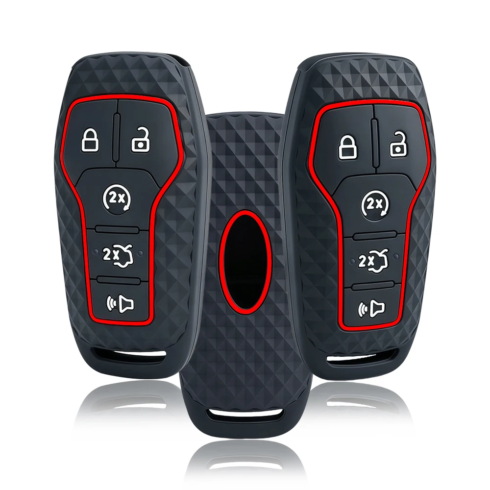 Silicone Car Key Case Fob Cover for Ford Fusion Mondeo Mustang F-150 Explorer Edge 2015 2016 2017 2018 Car Accessories
