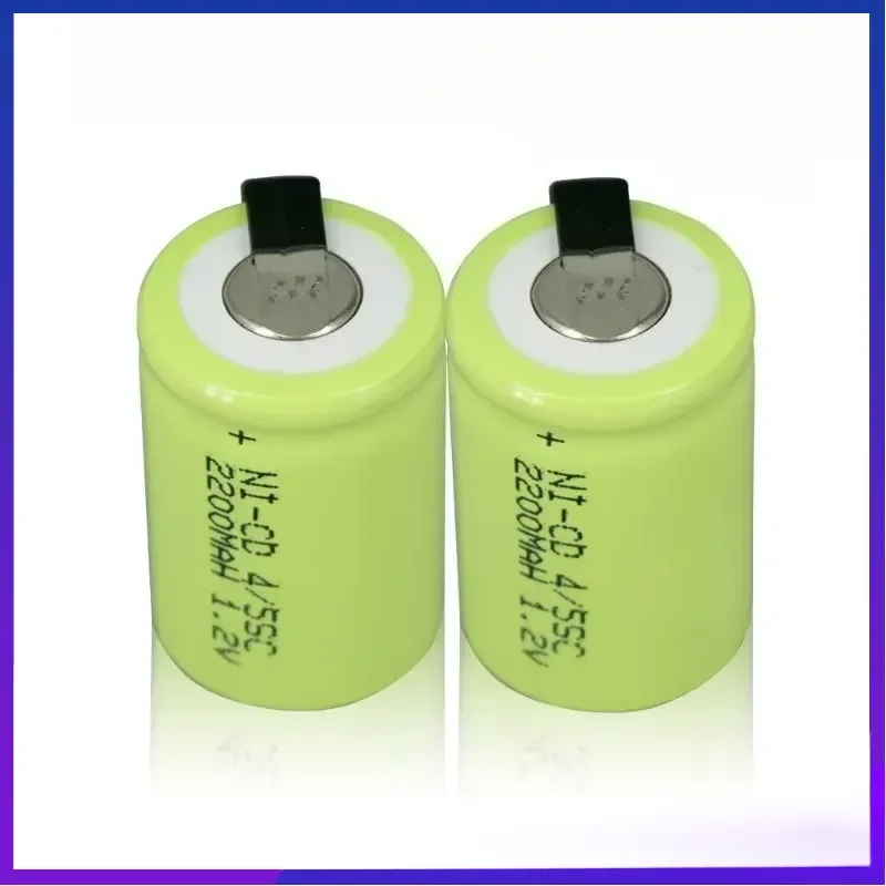 New 1.2V 4/5SC Rechargeable Battery 2200mAh 4/5 SC Sub C Ni-CD Cell With Welding Tabs For Electric Drill Screwdriver
