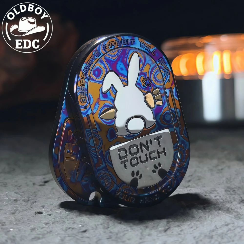 Angry Rabbit Pro Timascus Push Slider Rotates Left And Right 360° Mechanical Stress Relief Toy Fidget Toys For Adults