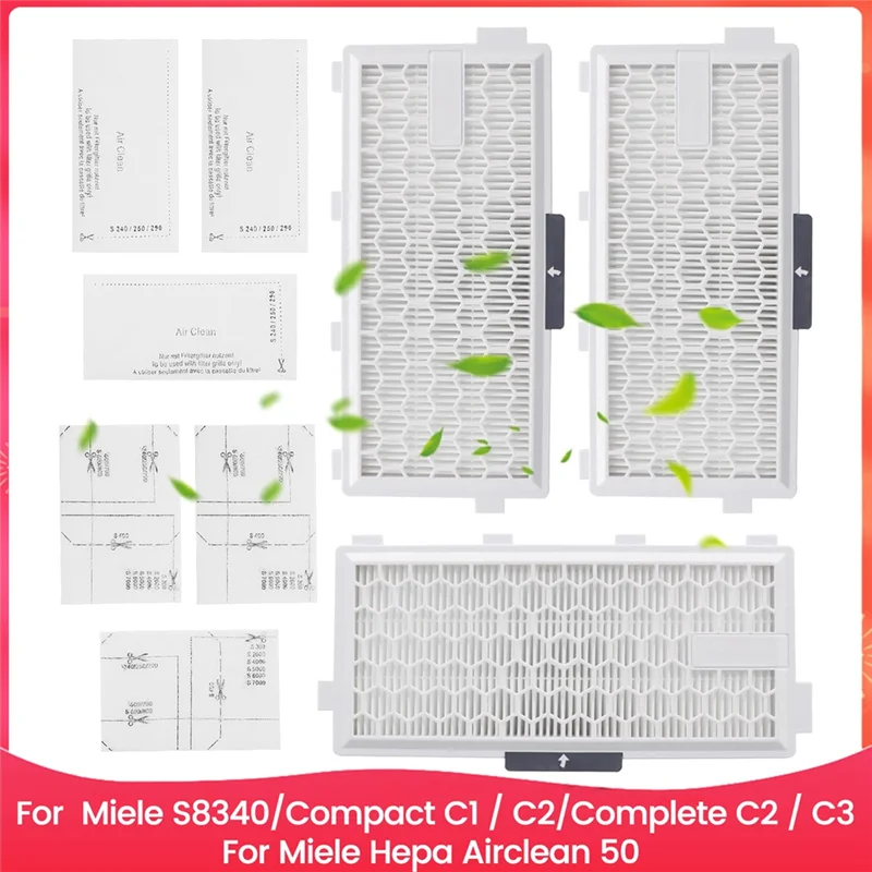 A97G HEPA Filters For  S8340 Filter, Compact C1 & C2, Complete C2 & C3 Filter For  Hepa Airclean 50 Accessories Kit