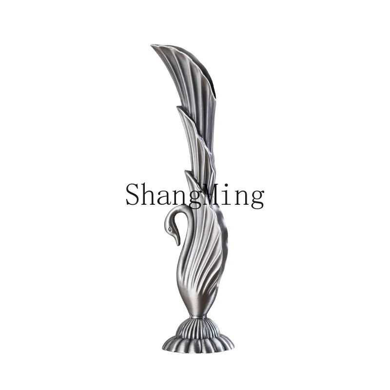 

DSA simple creative art vase geometric relief craft vase metal high-end model room living room ornament