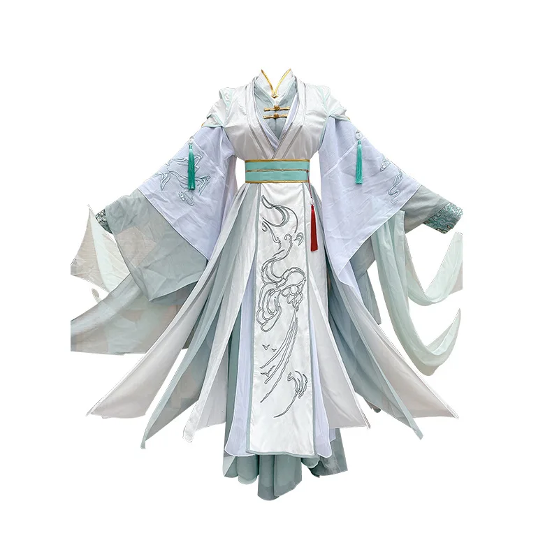 Tian Guan Ci Fu Shi Qingxuan disfraz de Cosplay para hombre, conjunto de uniforme Hanfu, peluca, zapatos, sombreros, fanáticos, trajes de fiesta de Halloween