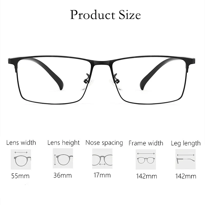 OLLYMURS Fashion Square High Quality Metal Eyeglasses Frame Ultra Light Retro TR90 Optical Prescription Glasses Frame Men 89028