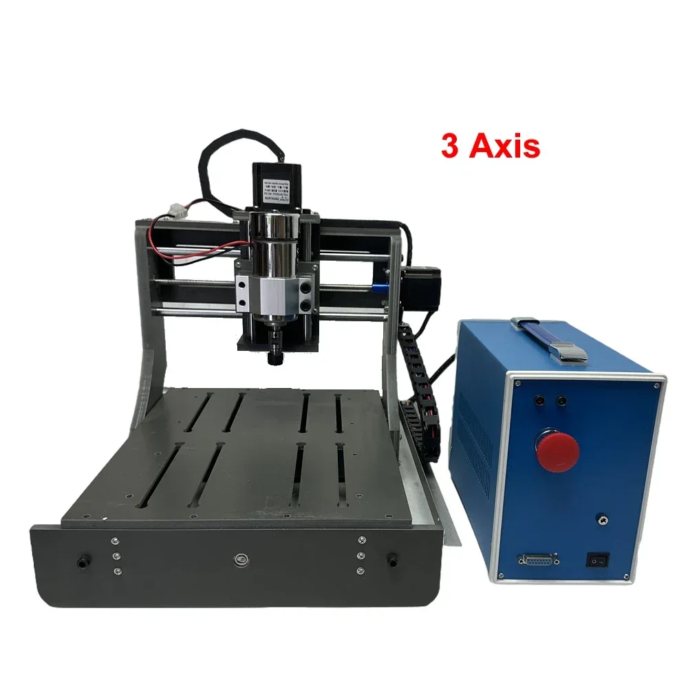 DIY 2030 PVC Frame USB 4 Axis CNC Engraving Machine 3020 Embossed Round Sculpture PCB  Milling  Hard Wood Router 300W