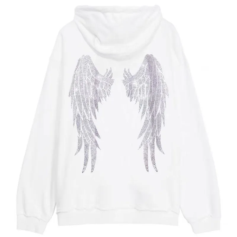 Men And Women Autumn Winter New Korean Hip Hop Heavy Big Wings Printing Sweater Trendy Clothes For Teens Street Couples Matching