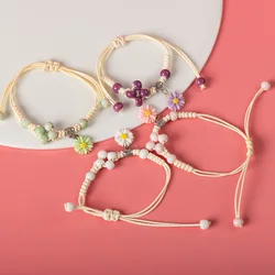 Flower Pendant Fashion Hand Made Bracelet Bracelets Bangles DIY rope chain bracelet gift for women Wholesale #XN019