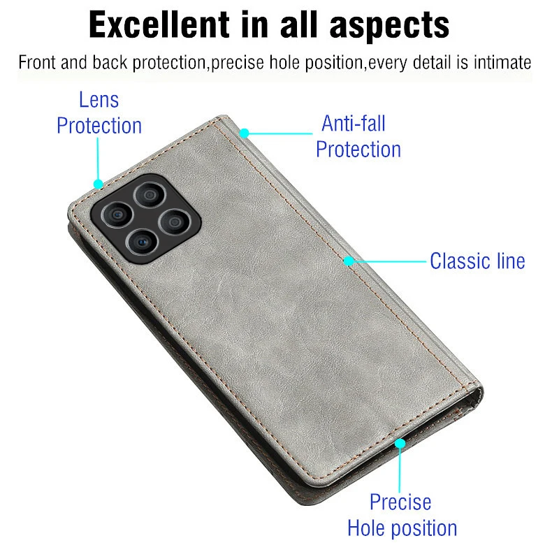 Leather Flip Case for Honor X8 X8a X8b X8c 5G 4G