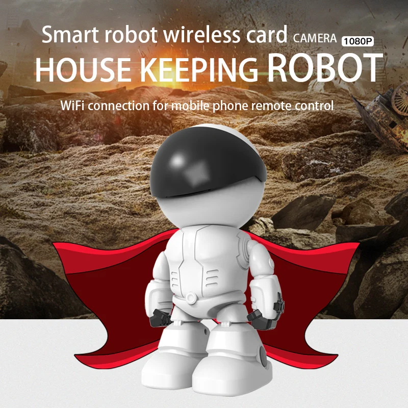 

Smart Home Toy Robot CCTV Security Surveillance Camera WIFI FHD Baby Kit Monitor AI PIR Body Detection IR Night Vision