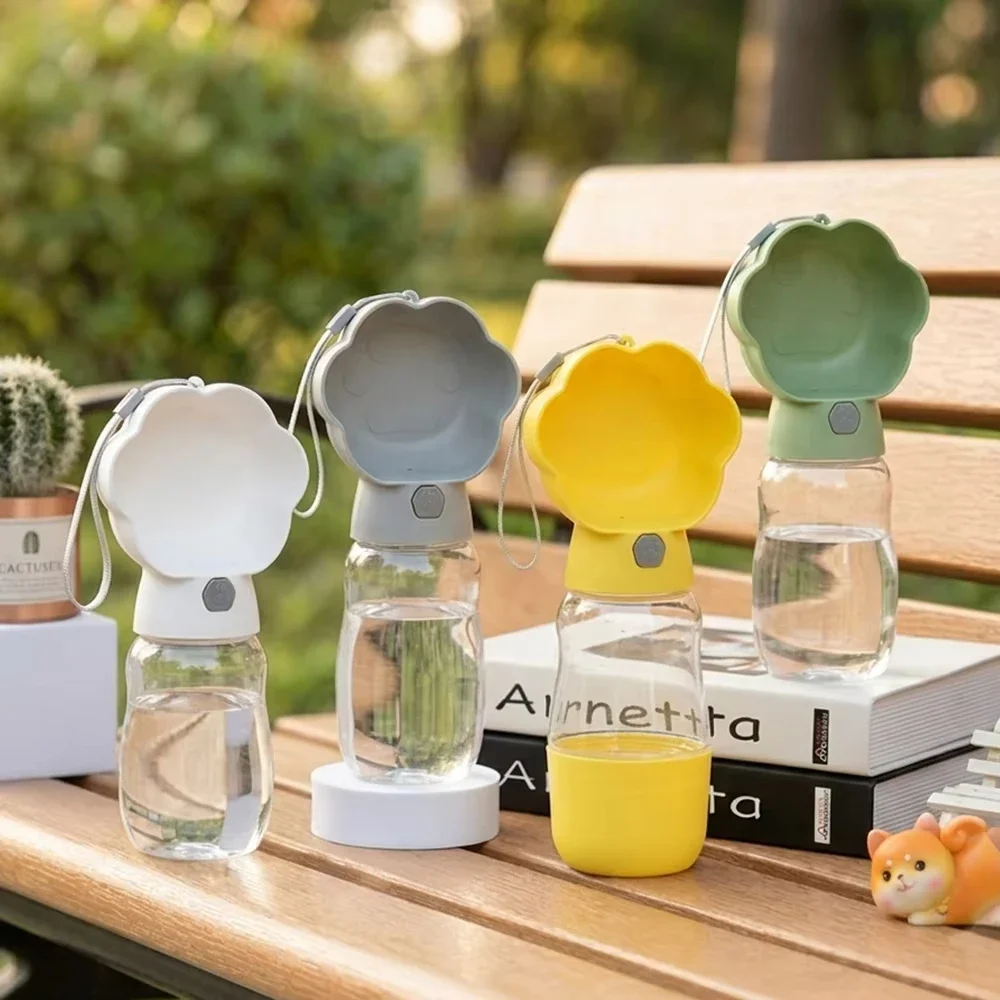 Hunde-Wasserflasche 2-in-1 Tragbare Auslaufsichere Haustier-Wasserschüssel mit Futterbehälter für Kleine und Große Hunde, Katzen, Welpen, Spaziergänge und Wanderungen – Detail 2