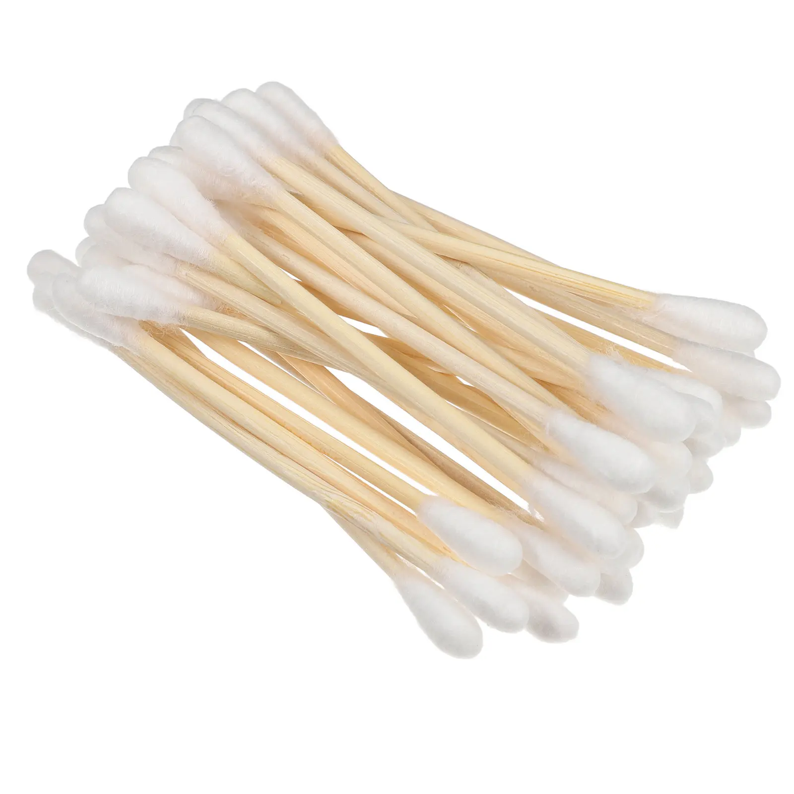 100Pcs Bamboo Stick Cotton Swabs Multifunctional Double Headed Ear Makeup Cleaning Precision Detail Swabs Cotton Cleaning Sticks