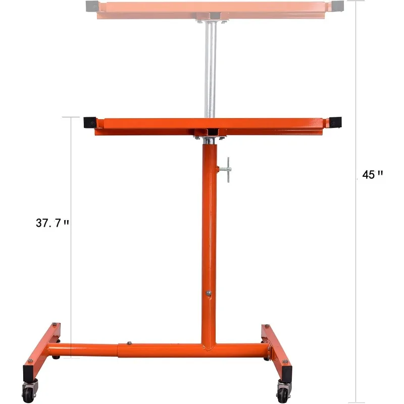 Mechanics Rolling Work Table, Adjustable Mobile Tray Table for Shop, Garage, DIY. Tool Tray Cable With Wheels. 220 lb. Capacity
