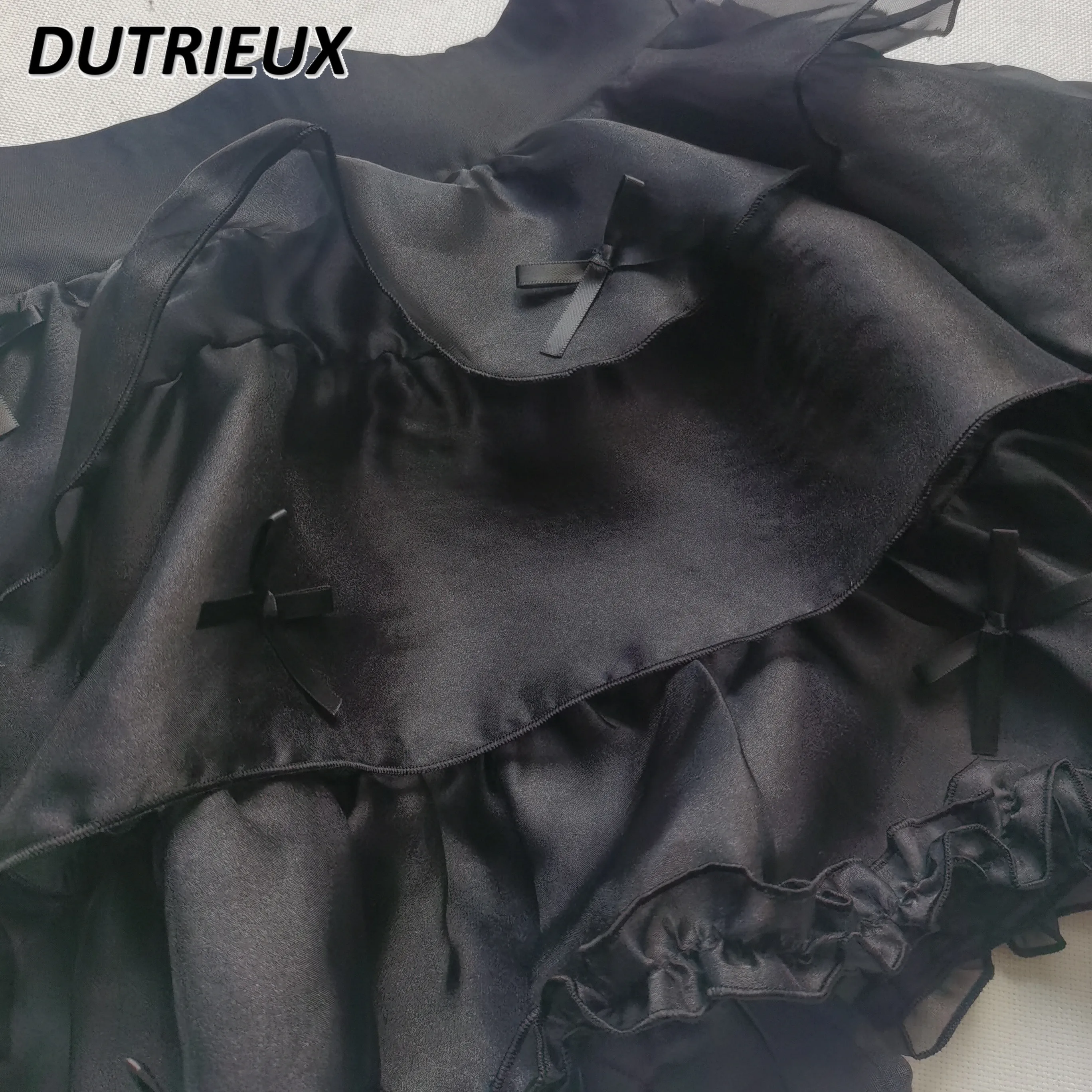 النمط الياباني منتج جديد الحلو ولطيف فتاة القوس الأورجانزا منتفخ تنورة صغيرة الصيف بلون مرونة الخصر كعكة التنانير القصيرة #6