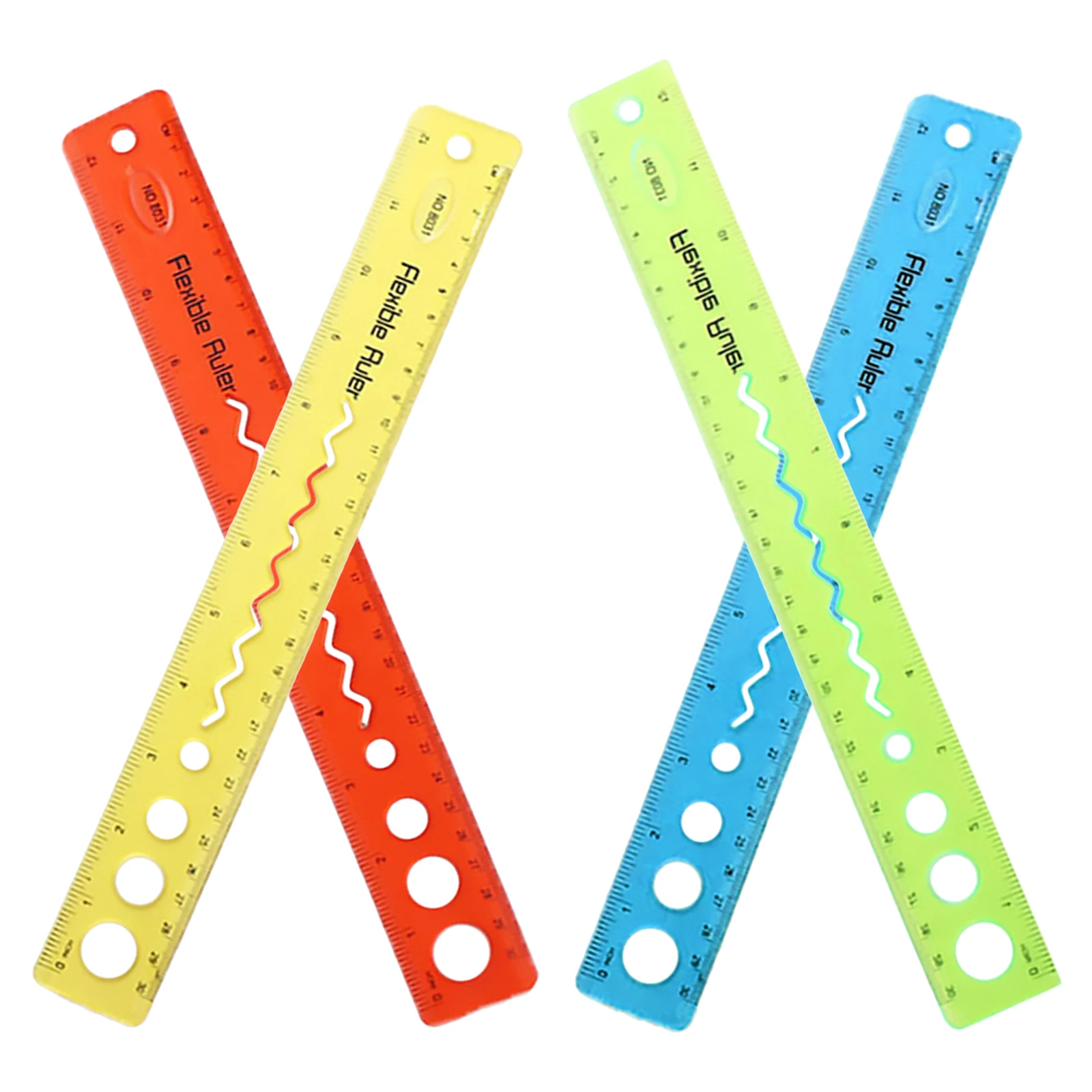 

4Pcs Portable Flexible Rulers Household Bendable Clear Kids Rulers Measurement Accessories Flexible Ruler