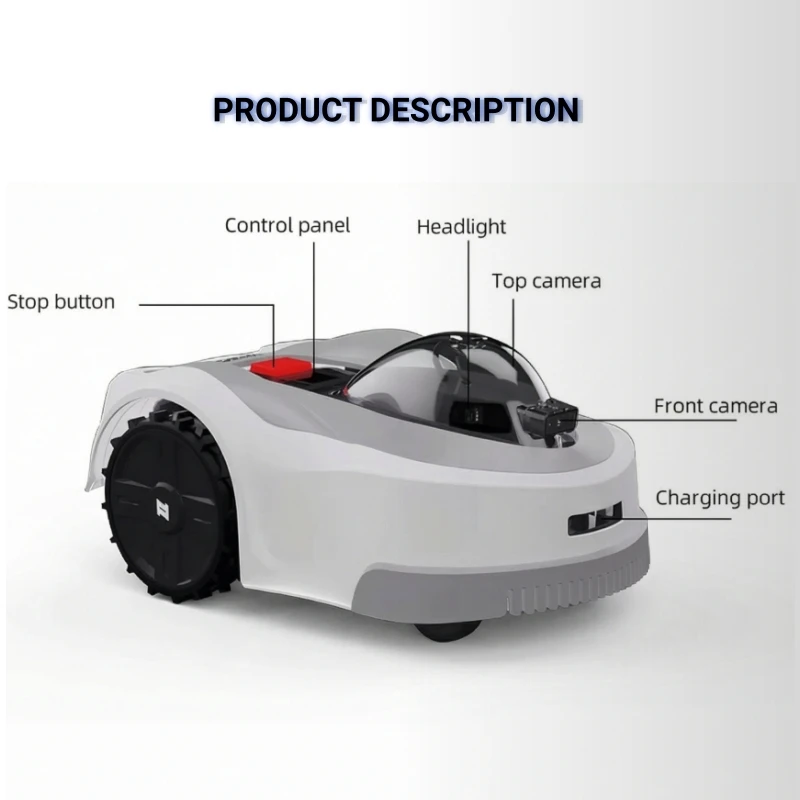 Lawn Mower Robot With AI WiFi 20-90mm Mowing Height 22cm Cutting Width 200/320sqm Working Area