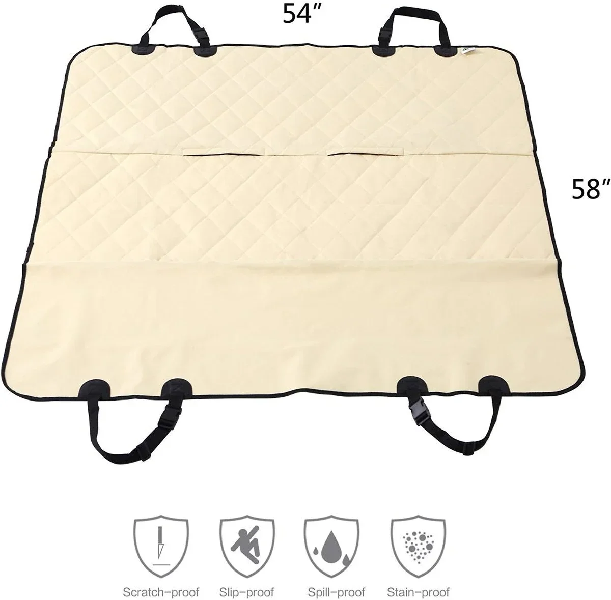 Luxury Beige Pet Dog Car Seat Cover for Back    Waterproof Protector