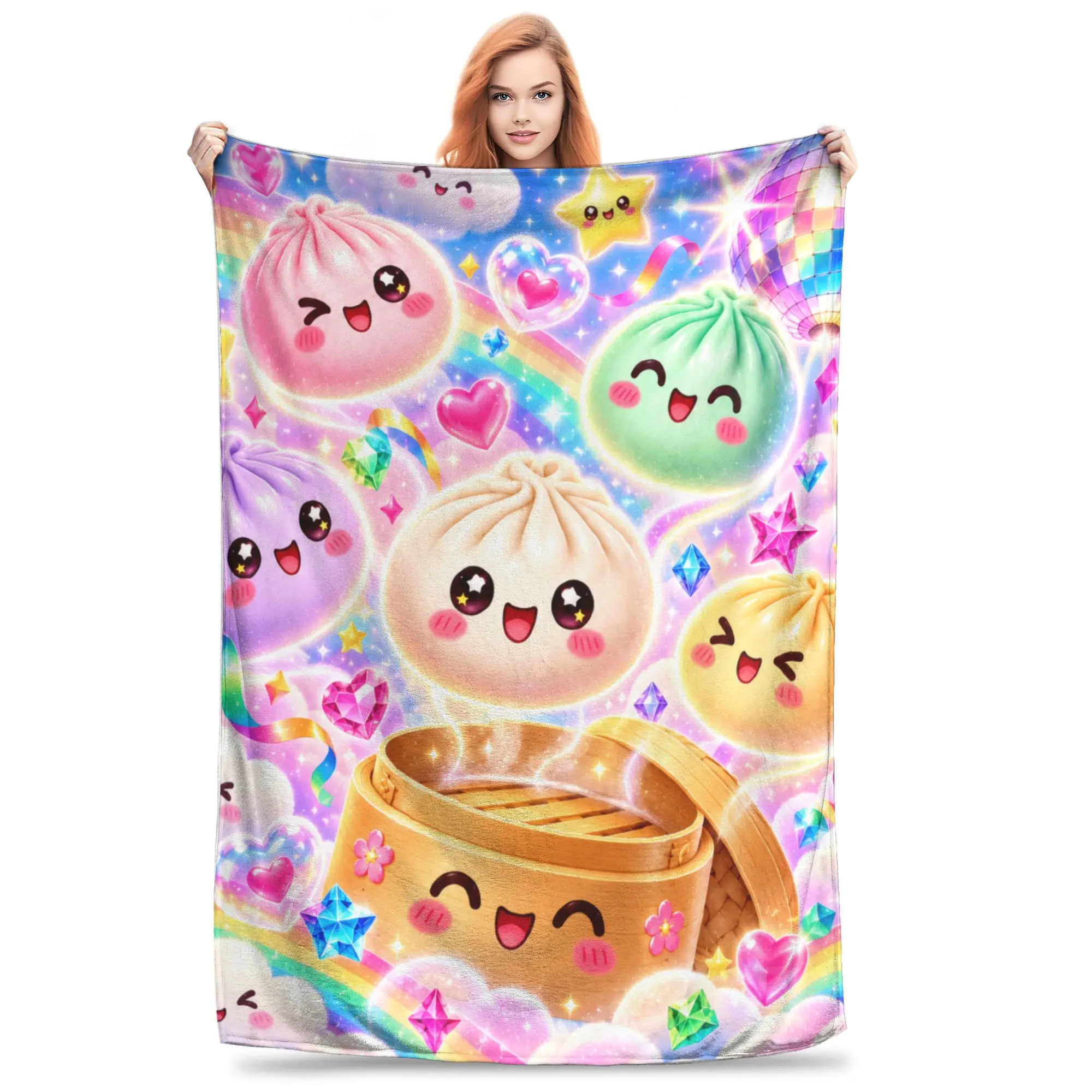 1PC dumplings floating in sky  Blanket Throw Super Cosy Plush Living Room Sofa