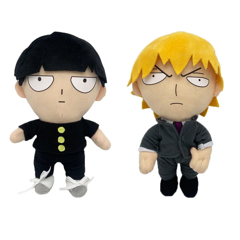 Japanese Anime Psychic Boy Mentor Plush Toy Cute Soft Stuffed School Student Suit Man Doll Cartoon Pillow Cosplay Gift for Fans