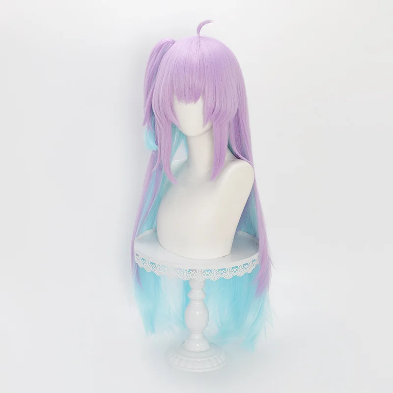 Deusa da Vitória: Nikke Ray Rei Peruca Cosplay 85cm Azul a Violeta Cabelo Gradiente