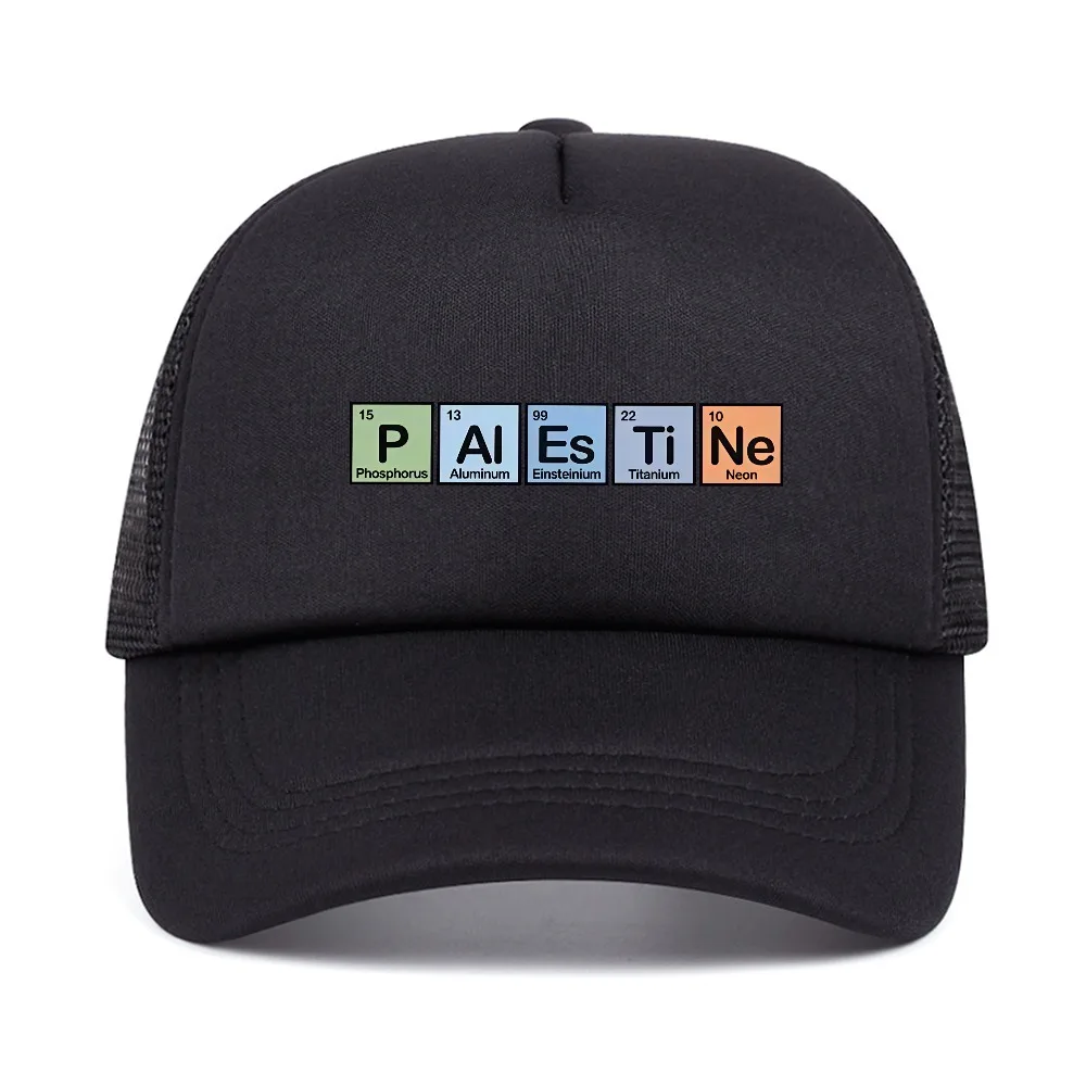Palestine Made Of Elements baseball cap Summer Gaza Palestinian Fashion mesh caps unisex casual adjustable Breathable hat