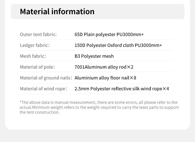 Description Picture 4 of itemNaturehike P Series Camping Tent Summer Breathable Outdoor Hiking Single Layer Sun Shelter UPF40+ Waterproof Portable Ultralight