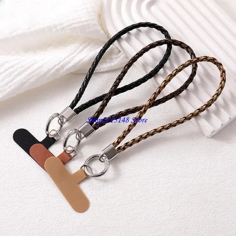 F3MA Leather Leather Hand Wrist Strap Phone Lanyard Universal Lanyard مع علامات تبويب الحبل
