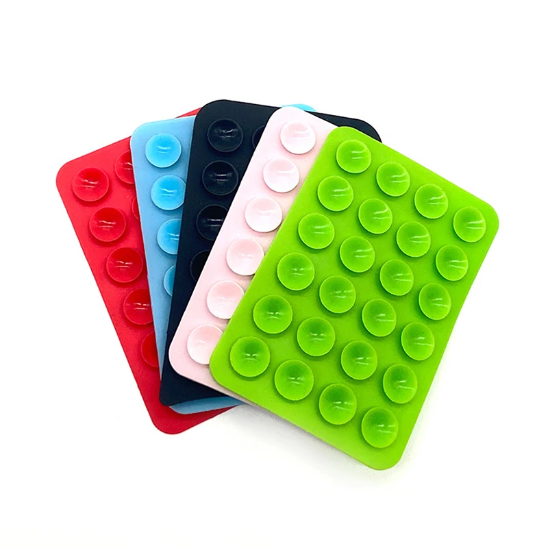 1Pc Mobile Phone Fixture Suction Cup Backed Adhesive Silicone Rubber Sucker Pad Double Side Silicone Suction Pad For Fixed Pad