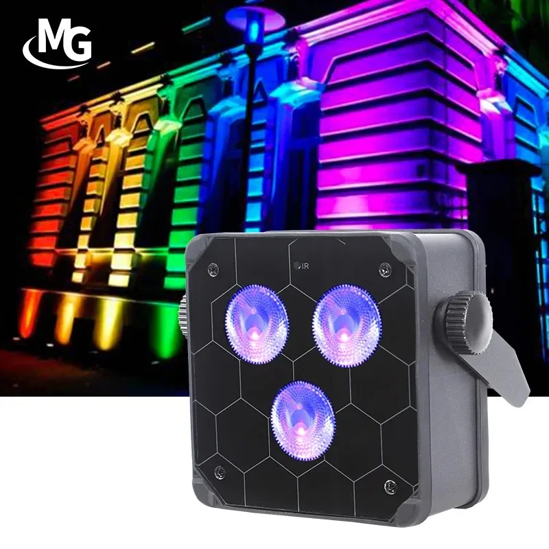 Mglight 3x18W Rechargeable Battery Operated Mini LED Par Light 3*18w Wireless Wedge Uplight Party Dj Wedding Decorations