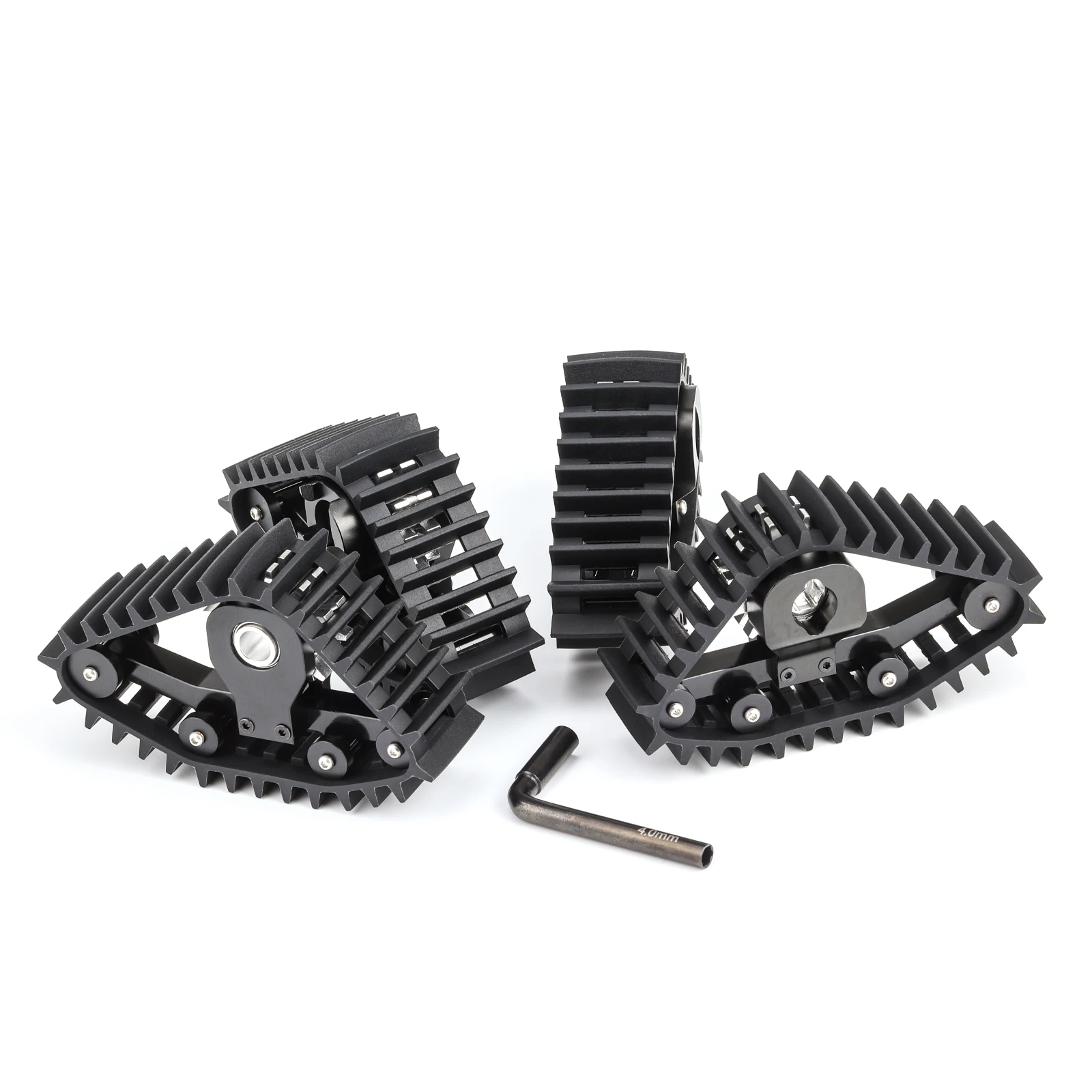 4Pcs Snow Tires Set for 1/18 RC Crawler - Simulate Carload Tracks, Sandmobile Conversion DIY Upgrade Parts Fit TRX4-M