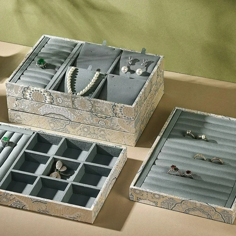 High-end jewelry tray display tray, Chinese-style jewelry storage tray, pearl ring, earrings, photo taking
