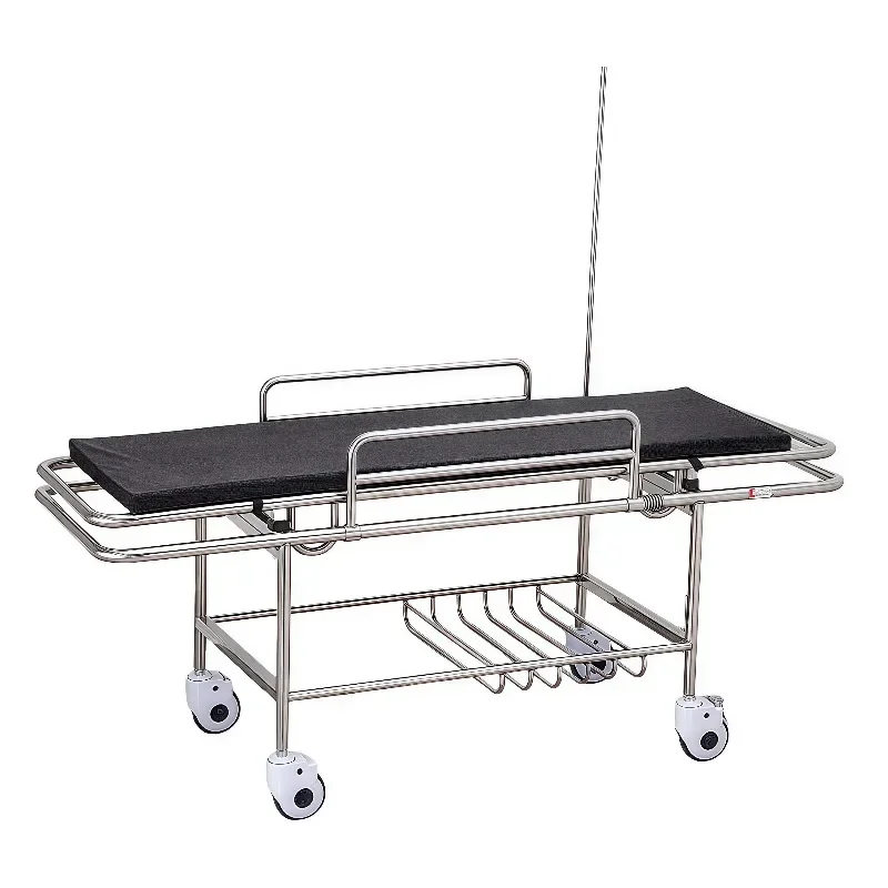 Thickened stainless steel hospital stretcher trolley for patient transportation emergency surgery flattening instruments