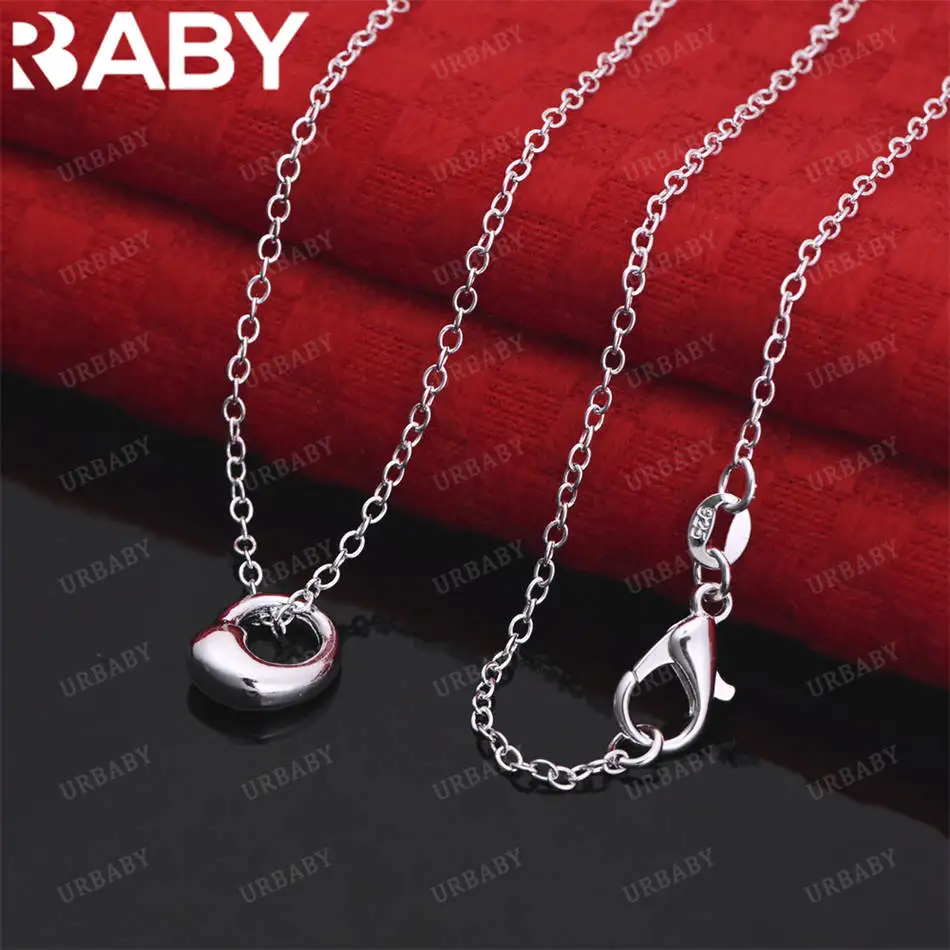 URBABY 40-75 سنتيمتر 925 فضة صغيرة مستديرة قلادة قلادة للنساء الرجال سحر الاتجاه هدايا عيد ميلاد موضة حفلة غرامة Jewe