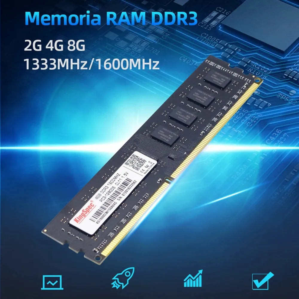 KingSpec Memoria RAM Desktop DDR3 4GB 8GB 240 Pins 1333MHZ  1600MHZ 1.5V DDR3 Memory For PC Desktop Computer RAM DDR3 Memory