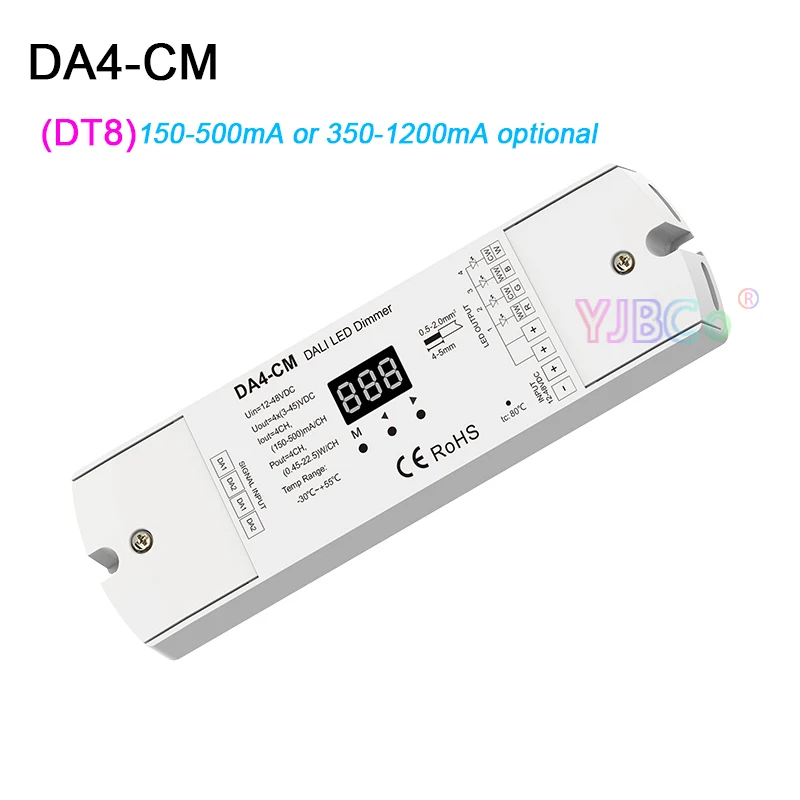 

Skydance DT6/DT8 Constant Current 4CH DALI Dimmer Numeric display 12V 24V 4 Channel PWM dimming Controller Drives LED Chip Lamp