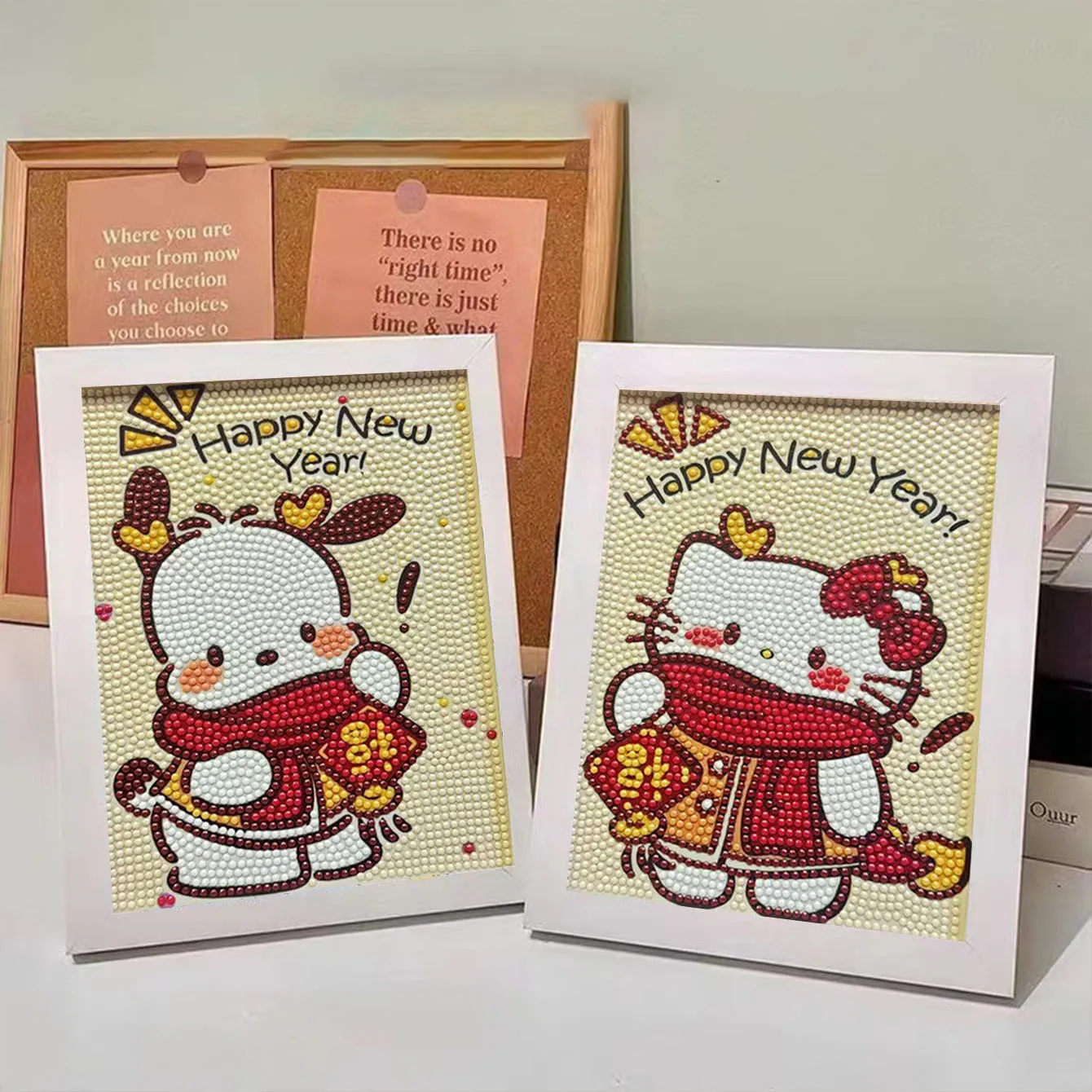 

Набор для вышивания Sanrio Crystal Diamond Painting 5D DIY: Алмазная мозаика Hello Kitty в рамке для фотографий, декор для детской комнаты