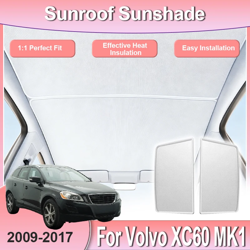 Car Sunroof Sunshade For Volvo XC60 MK1 2015 Accessories 2009~2017 Electrostatic Adsorption Static Cling Panoramic Curtain Shade