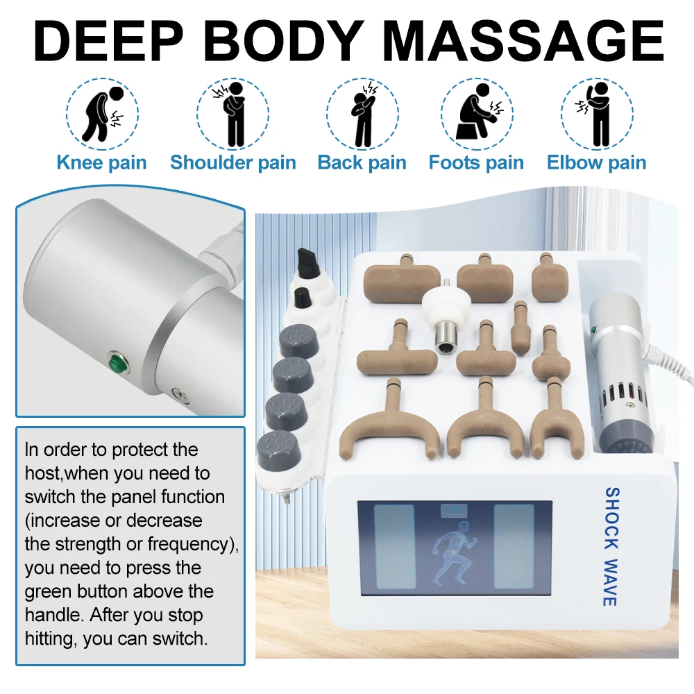 300MJ Shockwave Therapy Machine For Erectile Dysfunction Body Pain Relief 1800N Chiropractic Shock Wave Instrument