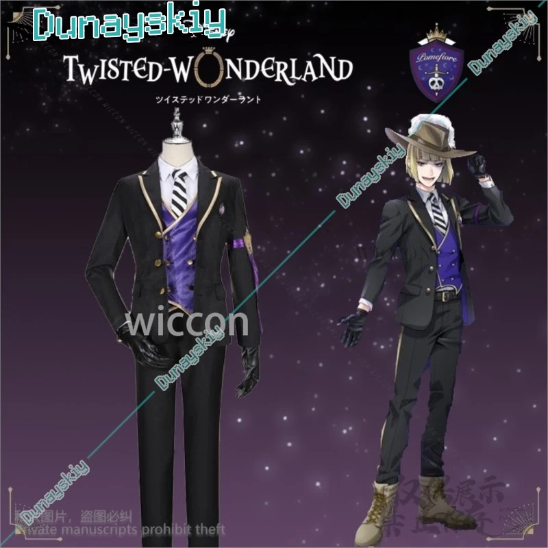 Anime Game Twisted-Wonderland Rook Hunt Cosplay Wig Costume Night Raven DK School Uniforms Halloween Christmas Suits Customized