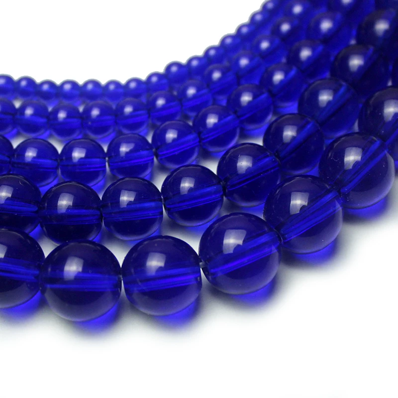 Natural Stone Beads Navy Blue Glass Charm Round Loose Beads For Jewelry Making Needlework Bracelet Necklace DIY 4/6/8/10/12 MM view 6