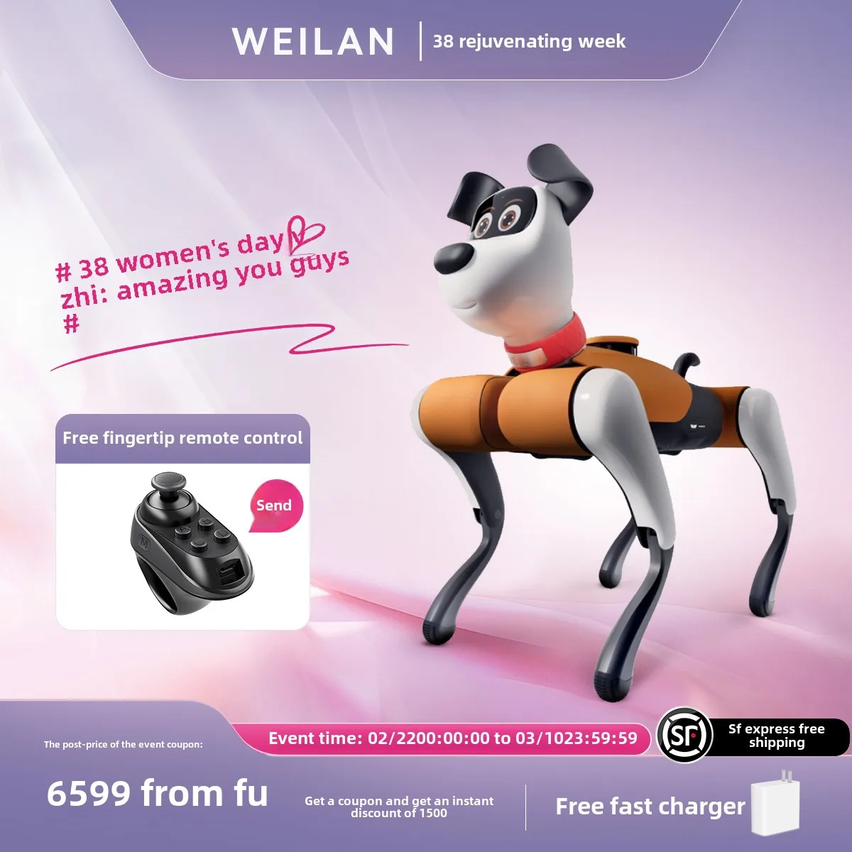 BabyAlpha A2 Series Sports & Entertainment AI Robot Dog Blue Alpha Robot Dog for Kids