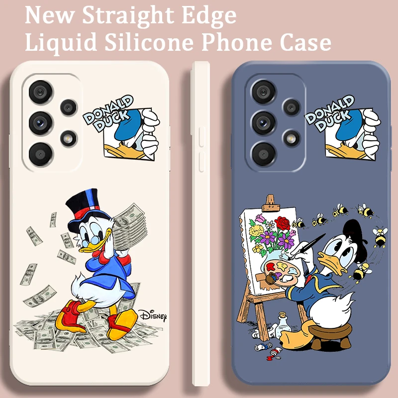 

Disney Donald Duck Art Liquid Rope For Samsung Note 20 10 A54 A31 A14 A03 A22 A34 A04 A24 A25 Ultra Plus 5G Cover Phone Case