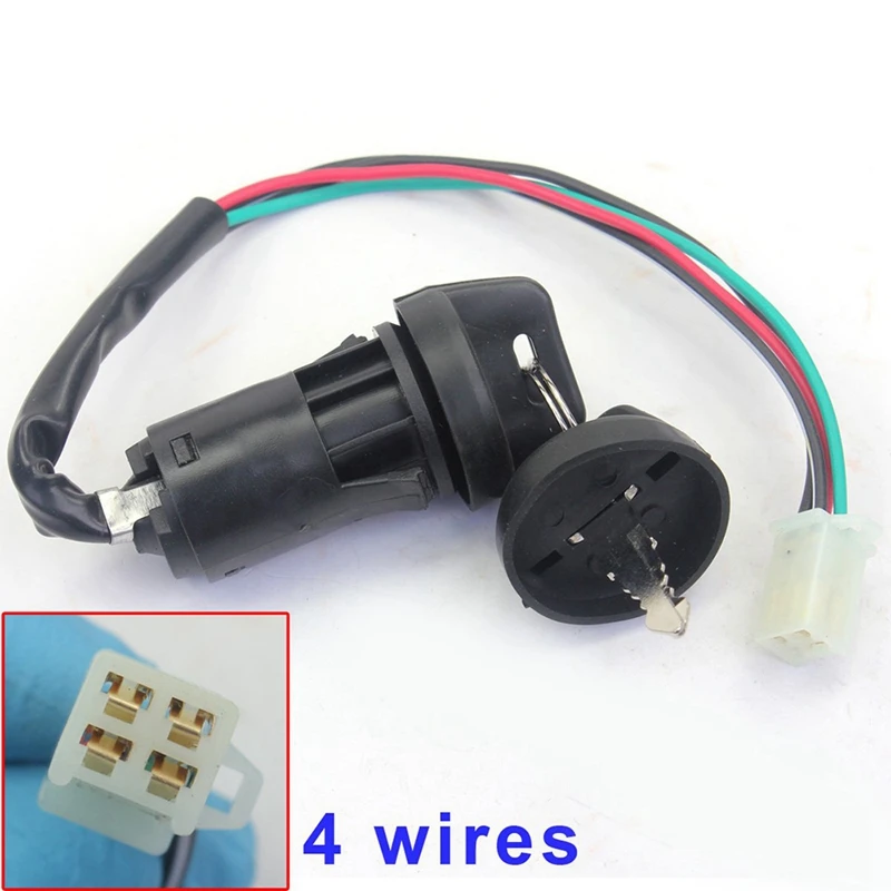 2Pcs Motorcycle Ignition Switch 4Pin Ignition Lock For 50Cc 70Cc 90Cc 110Cc 125Cc 200Cc 250Cc ATV Off-Road Vehicle