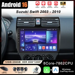 Android Car Radio Stereo For Suzuki Swift 2003 - 2010 Auto Navigation GPS Head Unit Multimedia Video Player 4G Carplay 2din DVD