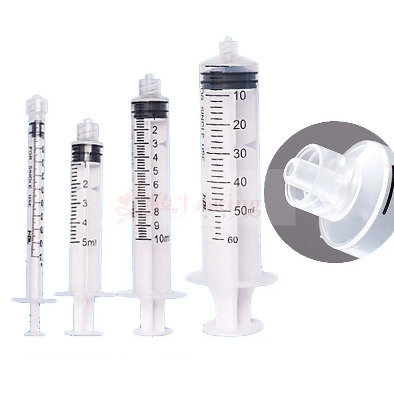 50pcs Luer Lock Syringes 1ml 3ml 5ml 10ml 20ml 30ml 50ml plastic syringe hydroponics Nutrient Syringe Tools tattoo