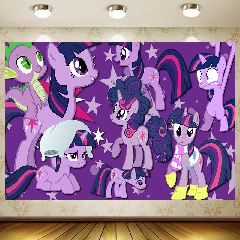 My Little Pony Birthday Supplies Girl Party Banner Kid Cartoon Decoration Background Photography backdrop