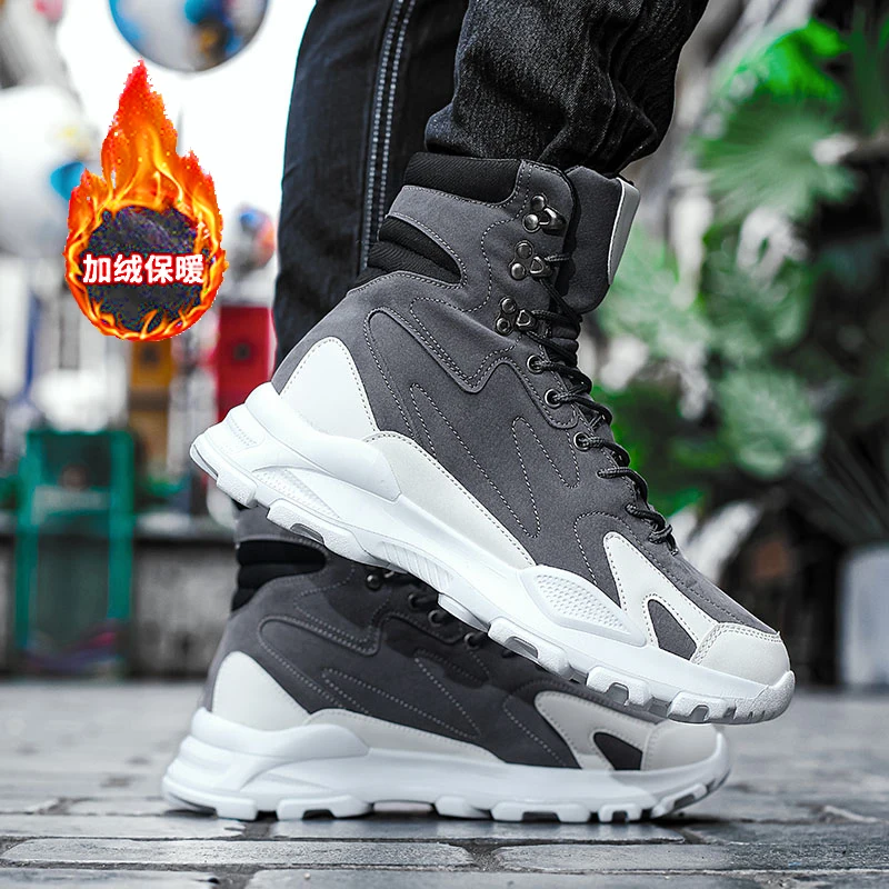 Botas de inverno térmicas impermeáveis masculinas – tênis de neve forrados de pelúcia antiderrapantes para clima frio