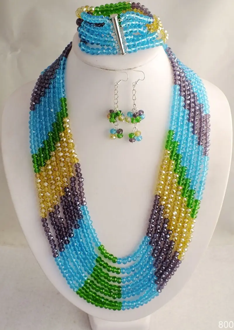 Stylish bouncing. Brazilian women's carnival necklace   Handmade  Fashion Multicolor Crystal Beads Jewelry