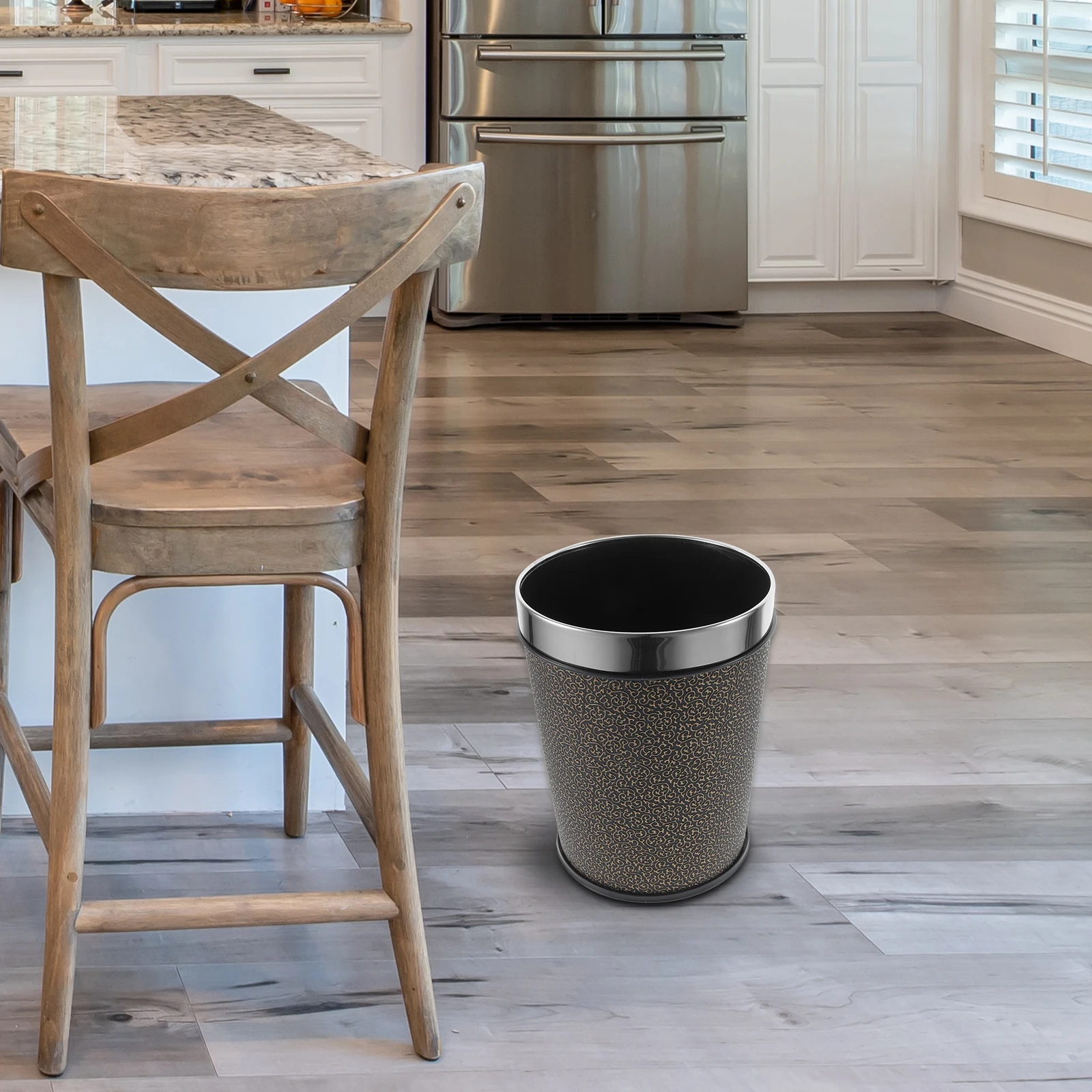 

Garbage Can Bathroom Trash Cans Waste Basket Bedroom Plastic Retro Style Dust Bin Wastebasket Container Housewarming