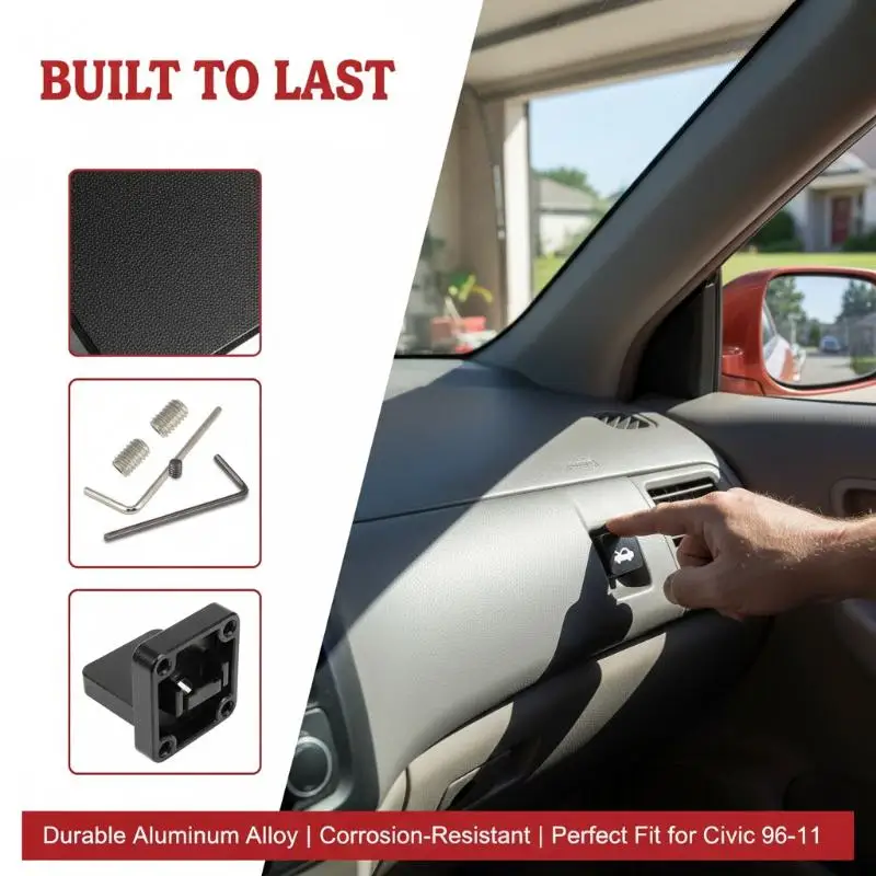 2026 NEW Car Hood Release Latch Handle Repair Kit, Durable Aluminum Bonnet Latch, Practical Hand Tool Parts for Civic 1996-2019