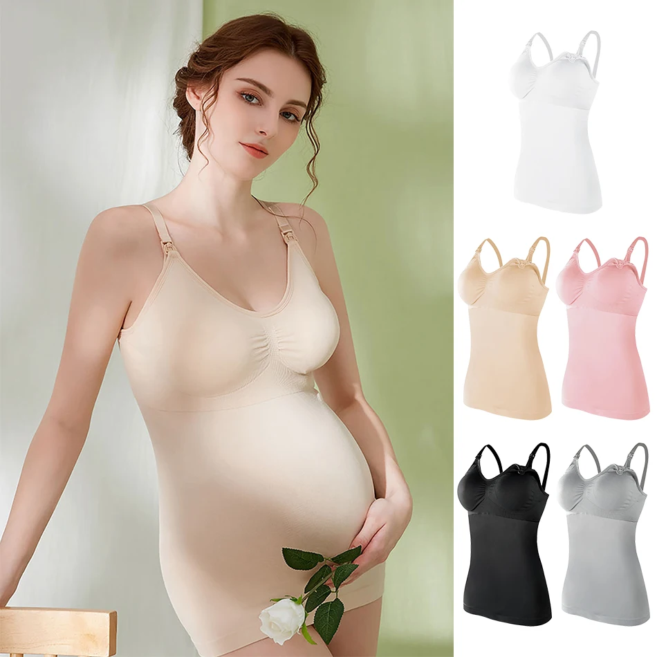 Nursing Bra No Underwire Thermal Underwear Vest Breast-Feeding Vest For Pregnant Women Postpartum General Out Bottoming Shirt