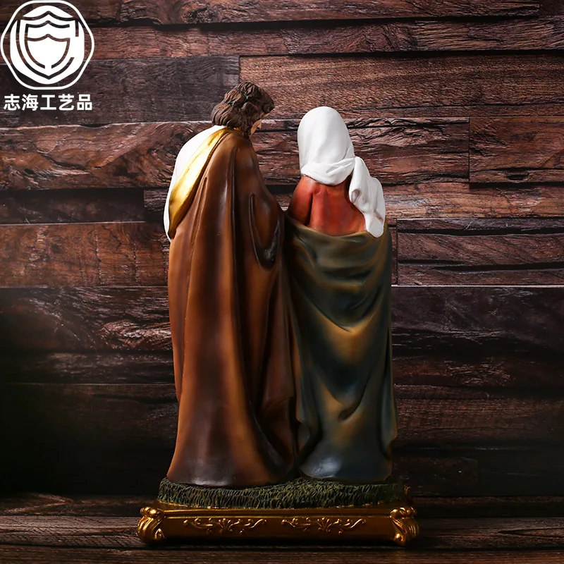 31.5cm Classical Happy Family Figurine, Resin Craft Scene Ornament, Home Tabletop Decor Holiday Gift